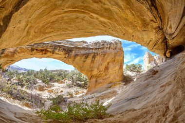 Fisheye lens picture of the Moonshine Arch, Utah. clipart