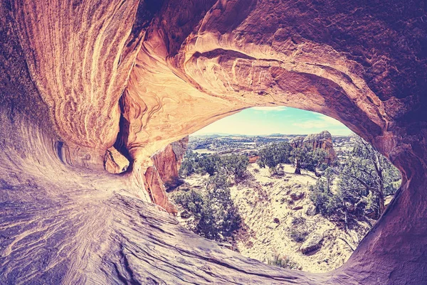 Balıkgözü lens resmi kaçak içki Arch, Utah. — Stok fotoğraf