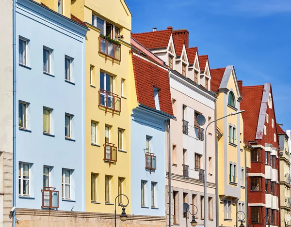 Renkli Kiralık Ev cephe, Szczecin, Polonya — Stok fotoğraf