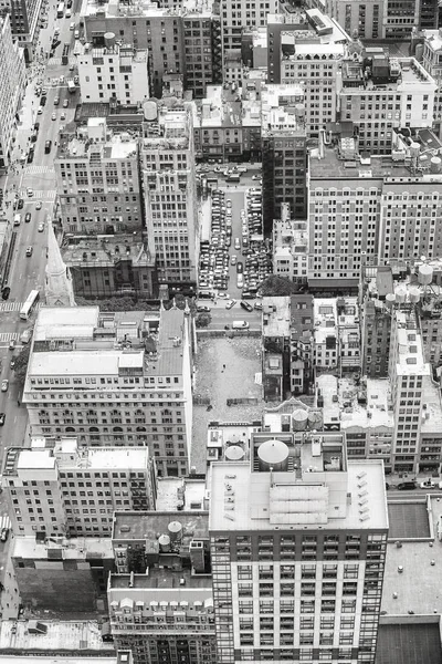 黑色和白色航拍照片的曼哈顿，纽约，美国. — 图库照片