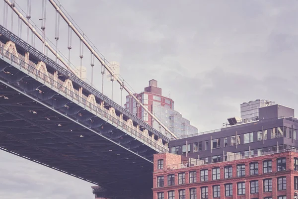 Alatt a Manhattan-híd, New York City, Amerikai Egyesült Államok. — Stock Fotó