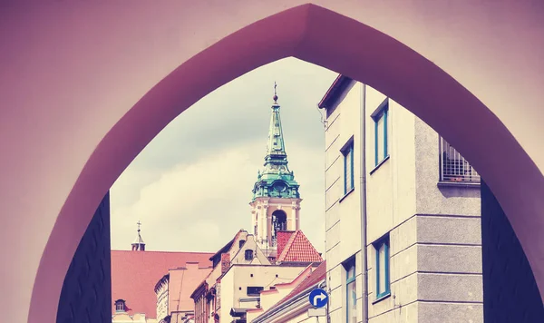 Vintage gestileerde foto van oude stad in Torun, Polen. — Stockfoto