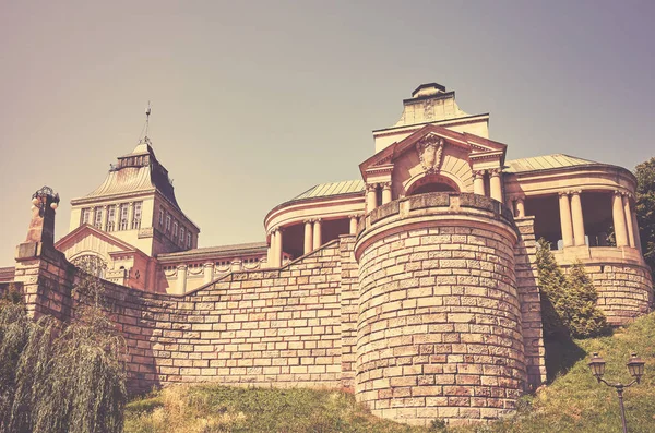 Retro toned picture of Chrobry Embankment in Szczecin. — Stock Photo, Image