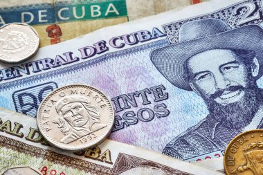 Close up picture of Cuban peso. clipart