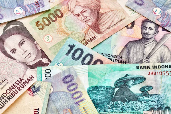 Close up picture of Indonesian rupiah banknotes — Stock Photo, Image