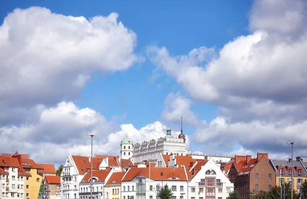 Szczecin skyline com Pomeranian Dukes Castle, Polônia — Fotografia de Stock