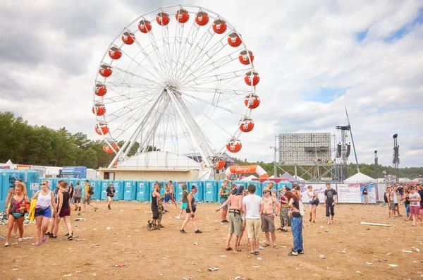 Ferris wheel at the 23rd Woodstock Festival Poland. — Stock Photo, Image