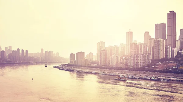 Chongqing waterfront adlı günbatımı, Çin. — Stok fotoğraf