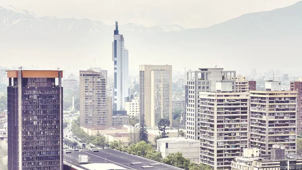 Color toned picture of Santiago de Chile downtown. — Stock Photo, Image