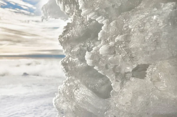 Přírodní ledové formace, abstraktní zimní pozadí. — Stock fotografie