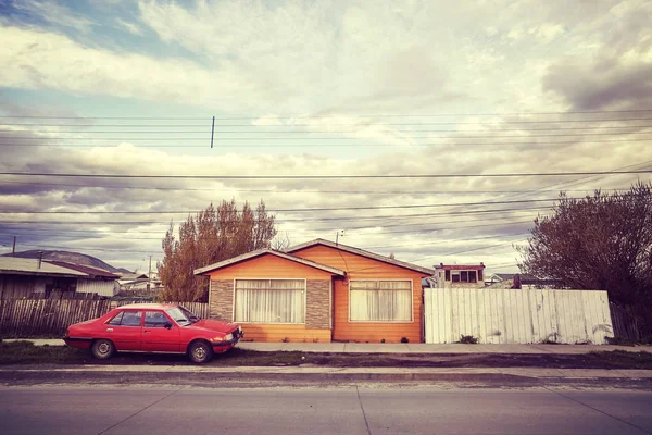 Retro stylized picture of an empty street, Chile. — Stock Photo, Image