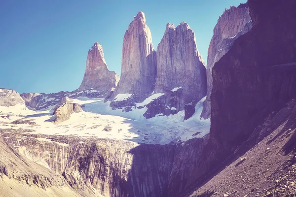 Torres del Paine pohoří, Patagonie, Chile. — Stock fotografie