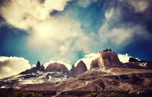 トーレス ・ デル ・ パイネ、チリの荒野. — ストック写真