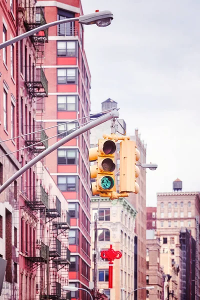 New York City traffic lights. — Stock Photo, Image