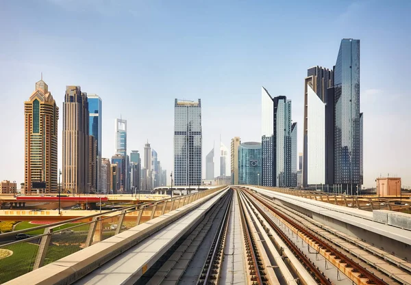 Moderne centrum van Dubai, Verenigde Arabische Emiraten. — Stockfoto