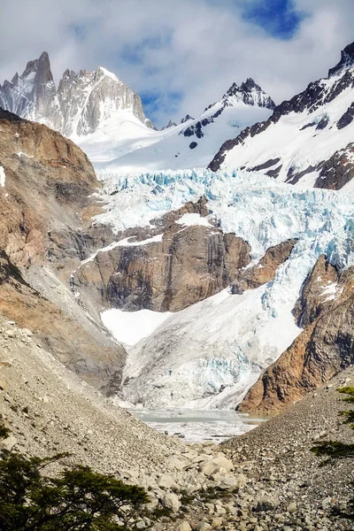 Glaciar en la Cordillera Fitz Roy, Argentina . — Foto de Stock