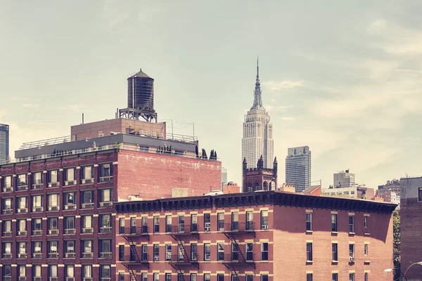 Ρετρό τονωμένο εικόνα των παλαιών κτιρίων του Μανχάταν, Νέα Υόρκη. — Φωτογραφία Αρχείου