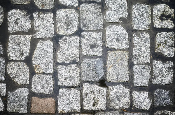 Kopfsteinpflasterstraße von oben. — Stockfoto