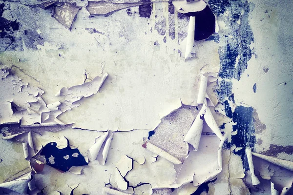 Wall with peeling paint, grunge background. — Stock Photo, Image