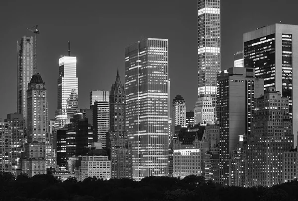 Manhattan Skyline Central Park Night New York City Upper East — Fotografia de Stock