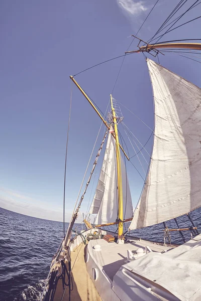 Fisheye lens picture of an old sailing ship. — ストック写真