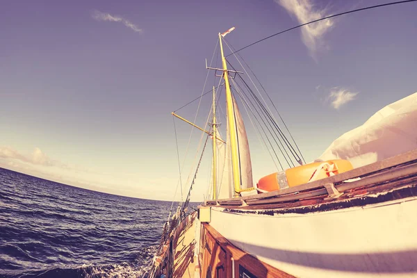 Fisheye lens picture of an old sailing ship. — ストック写真