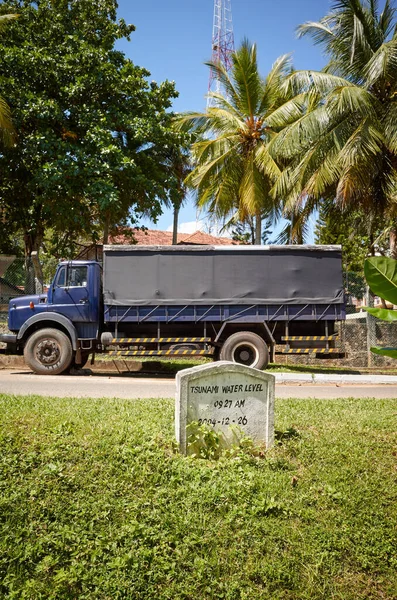 Tangalle Sri Lanka December 2019 Tsunami Waterpas Gedenkteken Voor Marinebasis — Stockfoto