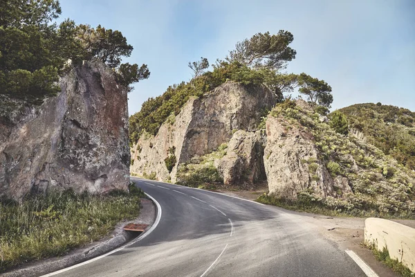 Живописная Дорога Горном Массиве Анага Окрашивание Тенерифе Испания — стоковое фото