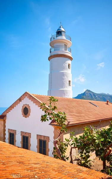 Cap Gros Маяк Расположен Непосредственной Близости Port Soller Майорка Испания — стоковое фото