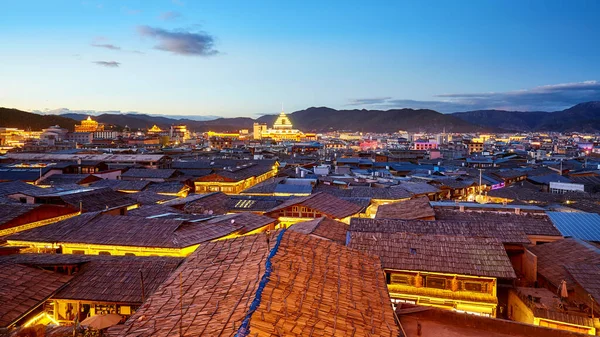 Shangri Skyline Dusk Diqing Tibetan Autonomous Prefecture China — Stock Photo, Image