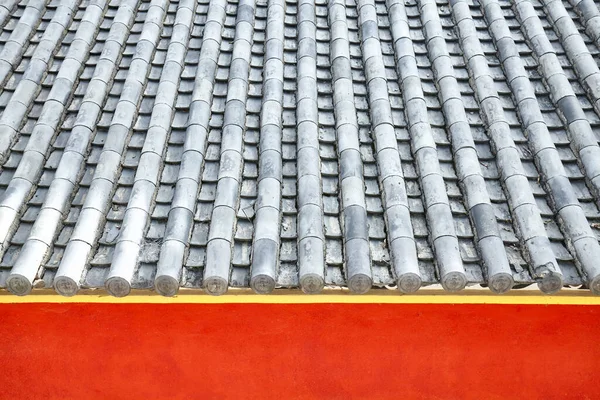 Ancient Traditional Chinese Tiled Roof Background Selective Focus — Stock Photo, Image
