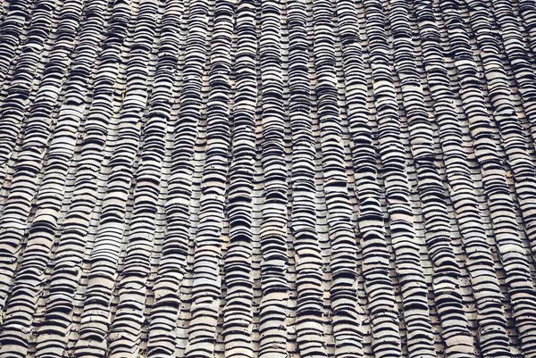 Stary Dach Dachówki Glinianej Abstrakcyjne Tło — Zdjęcie stockowe