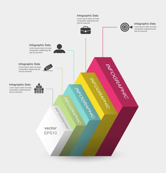 Square lager 3d infographics. — Stock vektor