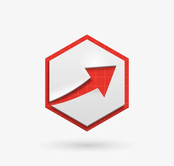 Ikona webové červená šipka — Stockový vektor