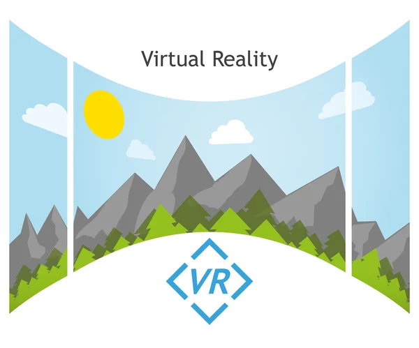 Панорама віртуальної реальності 360 градусів — стоковий вектор