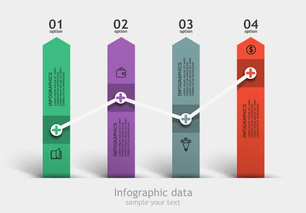 Pijlers bereiken zakelijke indicatoren — Stockvector