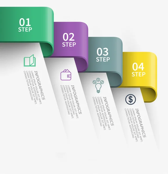 Geschäftsschritte Diagramm Infografik — Stockvektor