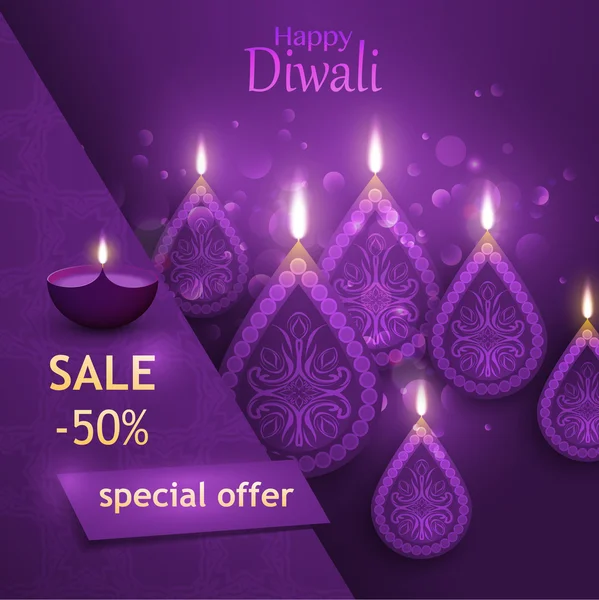 Diwali diseño publicitario — Archivo Imágenes Vectoriales