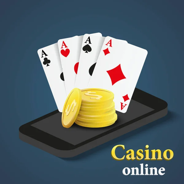 Ilustración de casino en línea . — Vector de stock