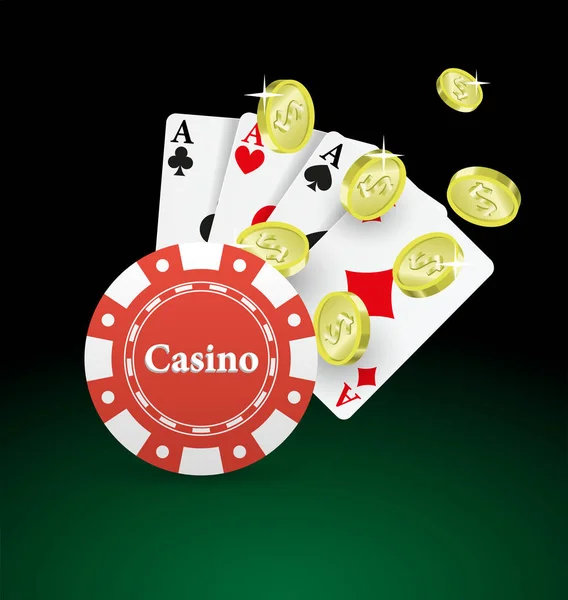 Icono del casino en negro — Vector de stock