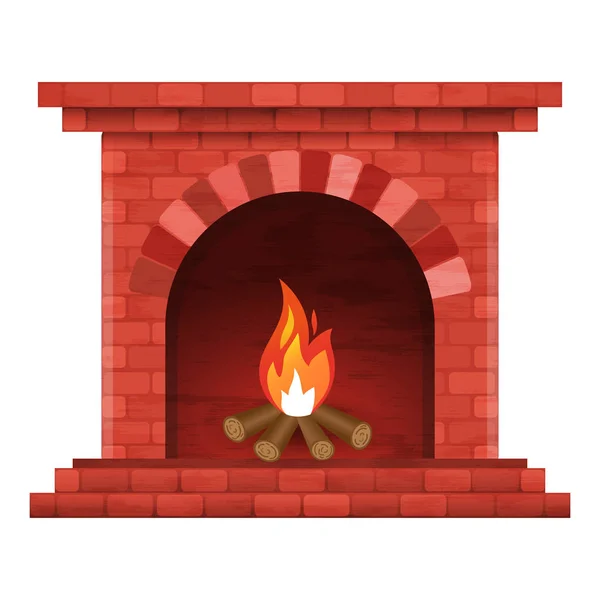 砖砌的壁炉的形象 — 图库矢量图片