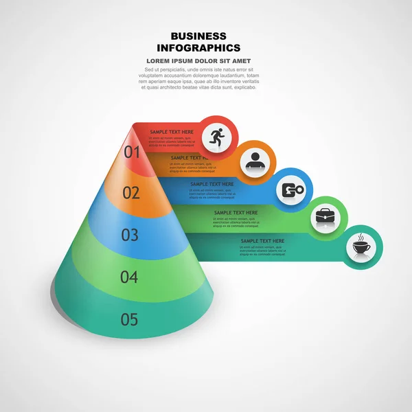 Zakelijke stappen grafiek infographic — Stockvector