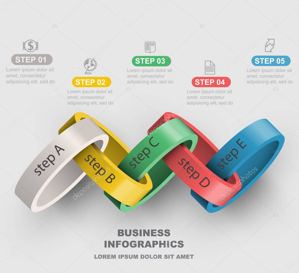 graphic steps of business infographics   