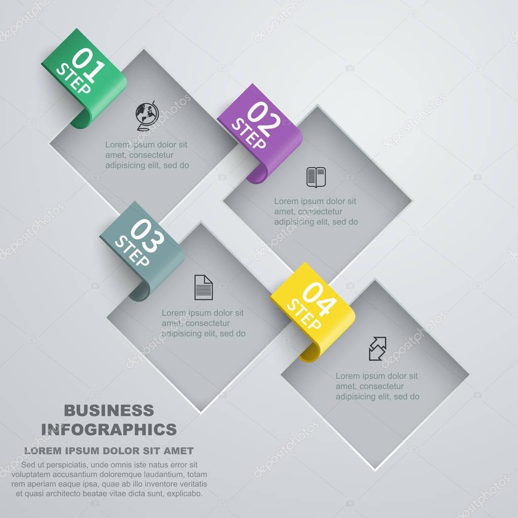 graphic steps of business infographics    