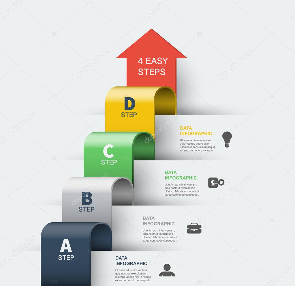 Step by step infographics elements