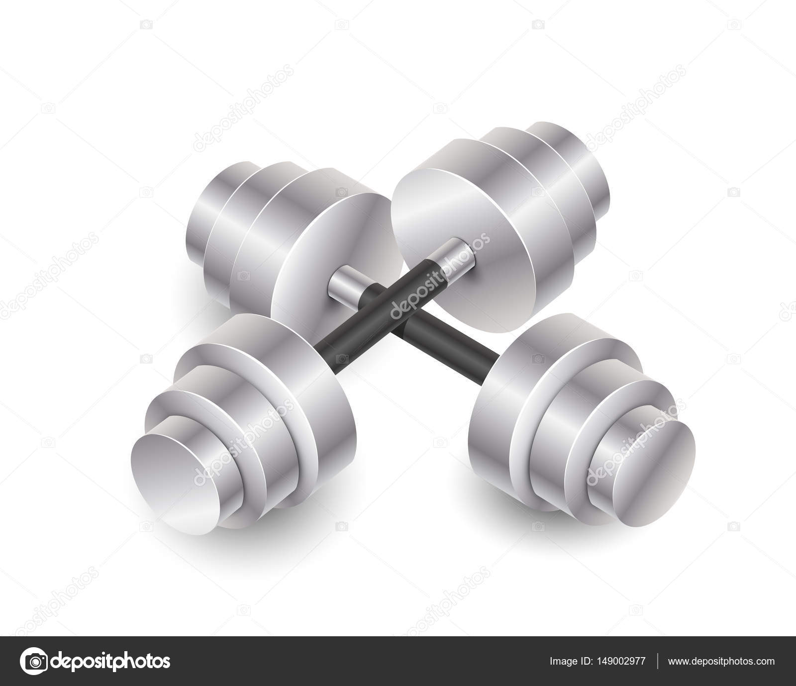 Two crossed barbells — Stock Vector © Chalapan 149002977