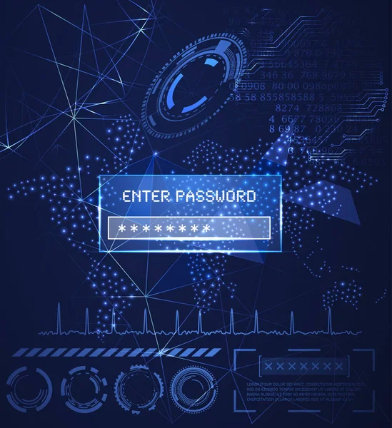 Enter password computer interface — Stock Vector