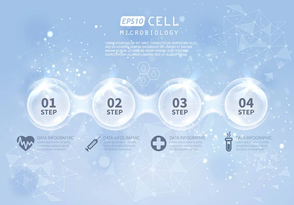 Modelo de infográficos microbiologia —  Vetores de Stock