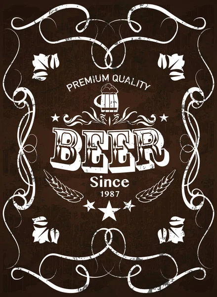 Beer vintage label — Stock Vector