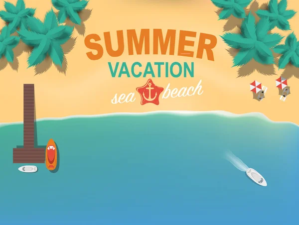 Летние каникулы на пляже — стоковый вектор